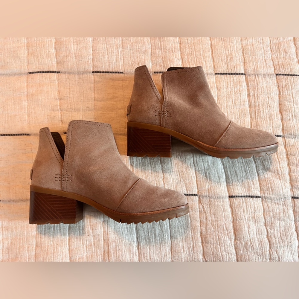 Sorel Taupe Waterproof Suede Ankle Boots